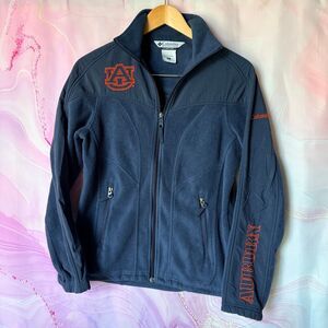 Columbia S Auburn University Tigers Navy Blue Orange Embroidered Jacket Sporty